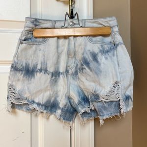 American Eagle tie-dye high rise mom shorts